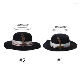 Berets Cosplay Flat Top Hat Wool Fedora JazzHat Musical Festival Costume Accessories Drop