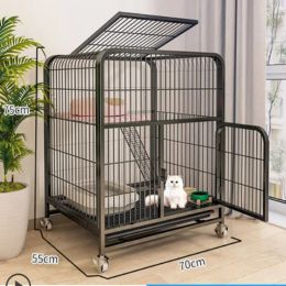 Cages Indoor Large 70x55x75cm Square Tube Cat Cage Villa Double layer Cat house Household Cat Climbing frame Pet accessories