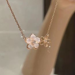 Necklaces 2023 New Fashion Trend Unique Design Elegant Delicate Zircon Cherry Blossom Women Necklace Women Jewellery Party Premium Gift