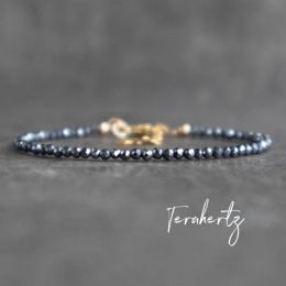 Bracelets Terahertz Stone Bracelet, Terahertz Crystal Beaded Bracelet, Positivity Gemstone Bracelets for Women, Meditation Gift for Her