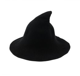 Witch Hat Diversified Along The Sheep Wool Cap Knitting Fisherman Hat Female Fashion Witch Pointed Basin Bucket for Halloween2011993