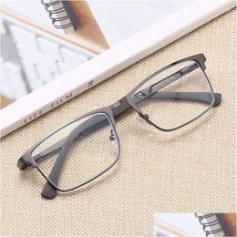 Sunglasses Reading Glasses Men Spring Leg Lens Metal Frame Eyewear Anti Blue Light Presbyopia Degree 1.0 To 4.0 Drop Delivery Dhemp