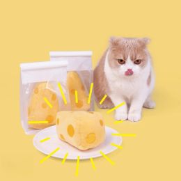 Toys Cheese Cat Doll Cute Interactive Plush Cat Toy Sounds Cat Mint Toy Cat Tooth Grinding Doll Cat Accessories Pet Supplies