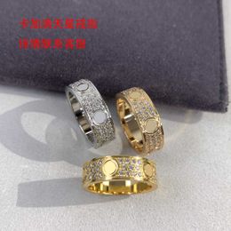 Top Design Carter Mantian Star Three row Diamond Zircon Ring New Fashion Simple Titanium Steel Mens and Womens Rings