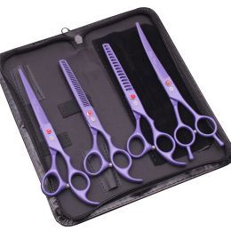 Scissors Dog Scissors Professional Purple Dragon Stainless Cutting Shears Thinning Shears Curved Scissors Grooming Scissors for Pet Z3102