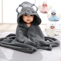 1 pack cartoon animal baby swaddling blanket goes out to a stroller wrapped in polyester hooded bathrobe 240417