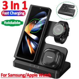 Chargers 15W 3 in 1 Wireless Charger Stand For Samsung S22 S21 S20 10 Ultra Note Galaxy Watch 5 4 Active Buds Fast Charging Dock Station