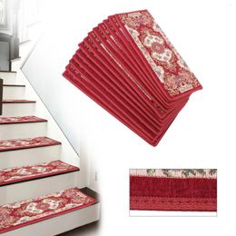 Carpets 13 Pieces Non-Slip Washable Stair Treads Carpet Step Mats Polyester Self-Adhesive European Floral Pad Rug Rectangular Durable