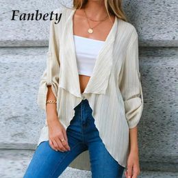 Women's Blouses Vintage Casual Women Ruffle Cardigan Tops 2024 Fall Folds Loose Solid Colour Blouse Elegant Long Sleeve Irregular Shirt Blusa
