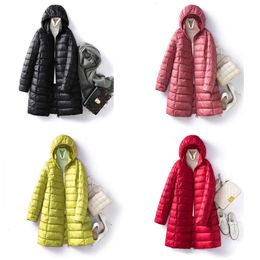 Down Women's Parkas 90 Ultralight Long Jacket Autumn Winter Slim Hat Detachable Warm White Duck Coat Portable Outerwear 221205