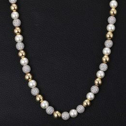 Selling Jewellery Mothers Day 925 Silver Graceful 18k Gold Necklaces Beads Shinny Moissanite Inlaid Women Necklace