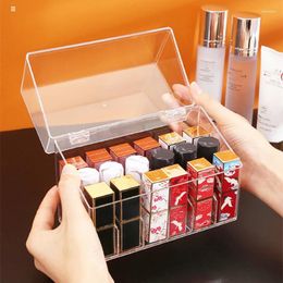 Storage Boxes Lipstick Organizer Box Transparent Holder Makeup Accessories Case For Cosmetics Dressing Table