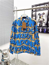 Designers Mens casual shirts quality designer business tees classic long Sleeve Shirt button up shirt solid Colour letter spring autumn blouse plus size M-3XL T8