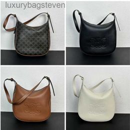 Top Grade Cellin Brand Designer Bags New Hobo Underarm Bag Large Capacity Bucket Bag Simple Versatile Half Month Bag Genuine Leather Bag with Original Logo