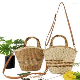 Hobo Paper Rope Leisure Teng Handle Handheld Commuter Bag With Diagonal Cross Hollow Fashionable Grass Woven