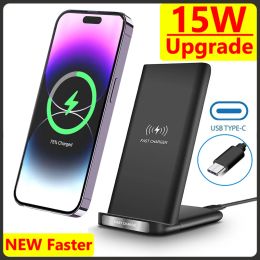 Chargers Wireless Chargers Stand for iPhone 14 13 12 11 Pro Max X Samsung Xiaomi Phone Charger Wireless 15W Fast Charging Dock Station