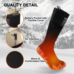 Accessories Unisex Electric Heating Socks Breathable Rechargeable Heated Socks Soft Washable for Camping Fishing Cycling