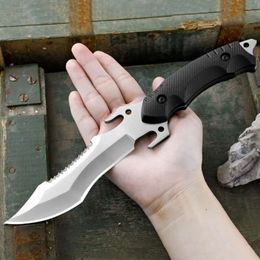 Outdoor High Hardness Straight Knife EDC Portable Pocket Knife Military Knife Field Hunting Tactics High Hardness Survival Knife