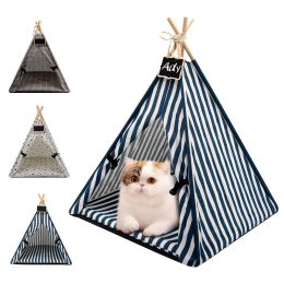 Houses Pet Tent House Cat Bed Portable Dog Cat Teepee Portable Puppy Kitten Indoor Outdoor Kennels For Pet Cats Tent Small Animals Bed