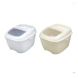Storage Bottles 41XB Reusable 10kg Large Capacity Rice Airtight Holder Grain Flour Container With Flip Lid Food Box Sealed Kitchen Bin