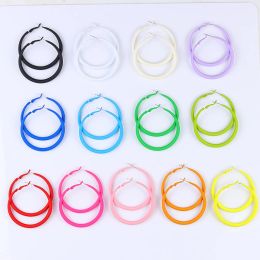 Earrings Statement Large Circle Earrings for Women Summer Colorful Neon Hoop Earrings Red Colorful New Design Girl Rock Punk Jewelry