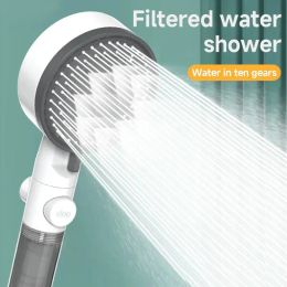 Purifiers High Quality 8 Mode Shower Head Water Filter Adjustable High Pressure Shower Portable OneKey Stop Shower Bathroom Accessories