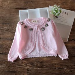 Sweaters 06yrs Pink Cotton Baby Girl Cardigan Sweater Infant Jacket Cute Outdoor Sweet Outerwear 1 Year Old Toddler Clothes 205040