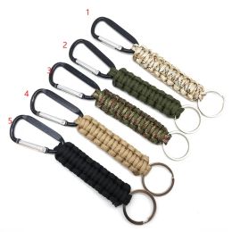 Outdoor Carabiner Keychain Paracord Survival Kit Camping Rope Knot Bottle Opener ZZ