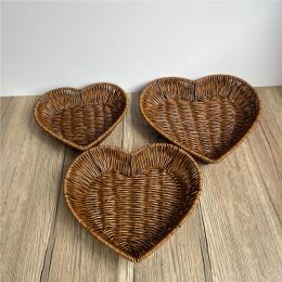 Baskets Basket Serving Bread Wicker Tray Baskets Imitation Rattan Fruit Basket Sundry Storage Basket HandWoven Kitchen Storage Box