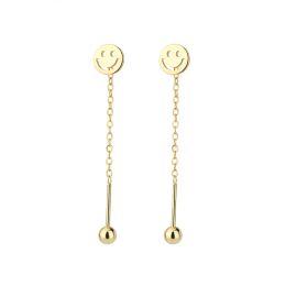 Earrings Authentic 925 Sterling Silver Earring Smiley Tassel Turnbuckles Stud Earring For Women Girl Wedding Party Jewellery Gift