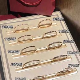 Luxury Designer Bracelets Online shop 18k Rose Gold Bracelet for Women Au750 Coloured Gold with Diamond Wide and Narrow Version Bracelet for Male Couples Gift to Girl