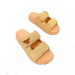 Designer Sandals women crochet Platform Slides padded leather slippers Monolith Roman Foam Rubber sliders womens Shoes