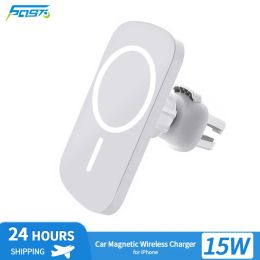 Chargers 15W Magnetic Car Wireless Charger Stand For iPhone 14 12 13 Pro Max Macsafe Mag Safe Fast Charging Air Vent Apple Phone Holder