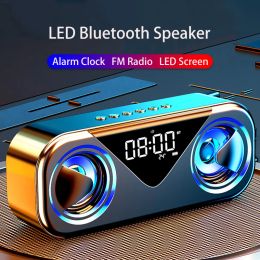 Speakers Portable HIFI Bluetooth Speaker Wireless Alarm Clock USB Sound Box Waterproof Outdoor Subwoofer 3D Stereo Sound Music Centre