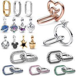Strands New Hot Sale Me Festival Link Hoops Earrings and Small Charms Fit Bracelet DIY For Women Fashion Rings Jewelry Birthday Gifts