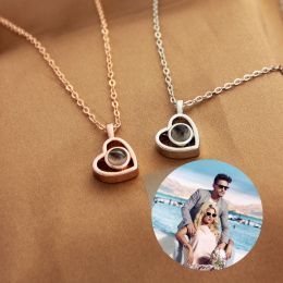 Necklaces HeartShaped Custom Personalized Photo Projection Men's And Women's Necklaces Series Beautiful And Unforgettable Moment Jewelry