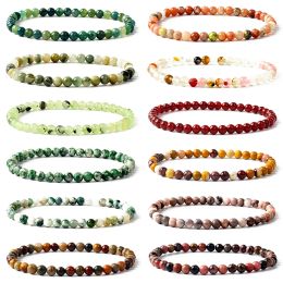 Strands 4mm Chakra Stone Fluorite Bead Bracelet For Women Mini Energy Natural Stone Yoga Healing Bracelet Men Agate Onyx Jewellery Pulsera