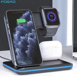 Chargers 3 In 1 Fast Charging Stand 15W Wireless Charger for Apple Watch 7 6 Airpods Pro For iPhone 14 13 12 11 XS XR X 8 Samsung S22 S21