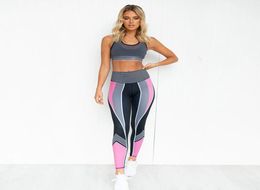 2pcs seamless set of Mesh Bra Yoga Set yoga gym clothing women fitness yoga suit women leggings top workout sport bra set4647860