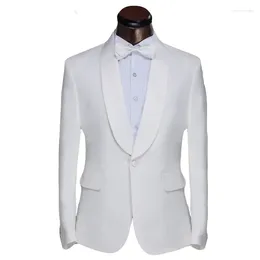 Men's Suits High Quality Custom White Formal Wedding For Men Shawl Lapel Suit Prom Blazer Slim Fit 2 Piece Groom Tuxedo Costume Homme