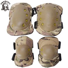 Pads Tactical Protective Brace Protector Knee Pads Elbow Pads Set Combat Airsoft Protective Pads Multicam Genouillere Sport Injury