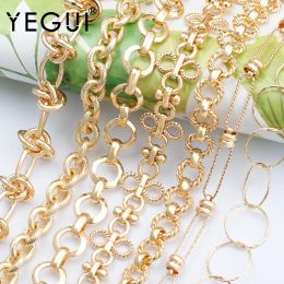 Strands YEGUI C170,diy chain,18k gold plated,0.3microns,hand made,copper metal,charms,diy bracelet necklace,jewelry making,1m/lot