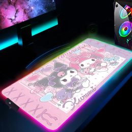 Rests Rgb Kuromies Mouse Pad Xxl Gaming Cute Large Desk Protector Led Gamer Accessories Backlight Mat Keyboard Mats Mousepad Mause Pc