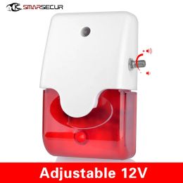 Accessories Smarsecur Indoor/outdoor Wired Alarm Siren Strobe Flash Light adjustable volume siren For gsm Alarm System