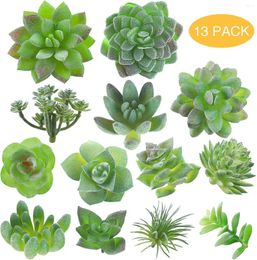 Decorative Flowers Pack Of 13Pcs Artificial Faux Succulents Plants Unpotted Bulk For Birthday Home Decor Indoor Wall Garden DIY