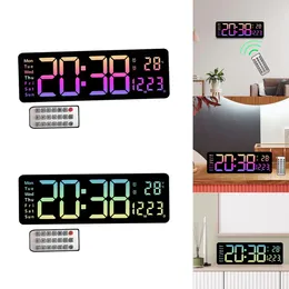 Wall Clocks Large Clock Mute Modern Date/Day With Temperature Display Digital For