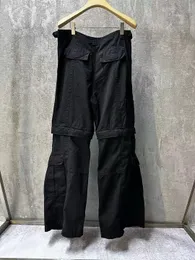 Designer Black Cargo Pants Long Trouser Mens New All Season Wear Multi Pocket Decoration High Street Style Ovesize Classic Pants FZ2404237