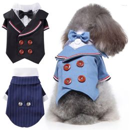 Dog Apparel Pet Clothes Fashion Party Show Formal Suit Tie Bow Shirt Wedding Halloween Poodle Dress Small Medium Dogs Ceremonial