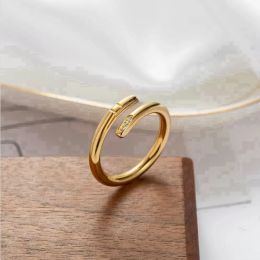 luxury Classic Nail Ring Designer Ring Fi Unisex Cuff Ring Couple Bangle Gold Jewellery Valentine's Day Gift Q3GP#