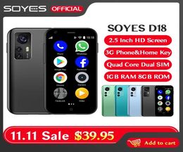 Super Mini Android SmartPhone Cell Phones Unlocked Google Play Original SOYES MTK6580 Quad Core 1GB 8GB 50MP Dual SIM Mobile Phon8425185